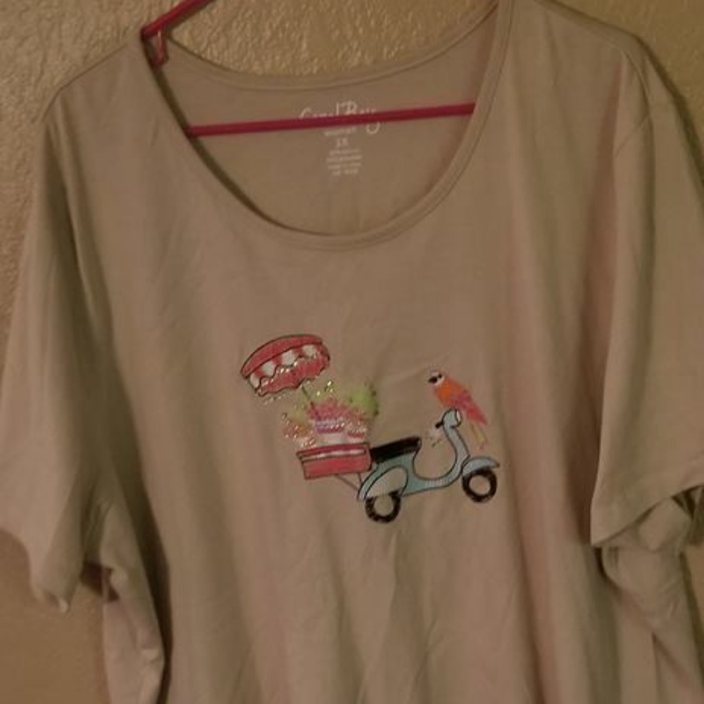 Coral Bay Top 3x Plus Size Tropical Beach Scooter